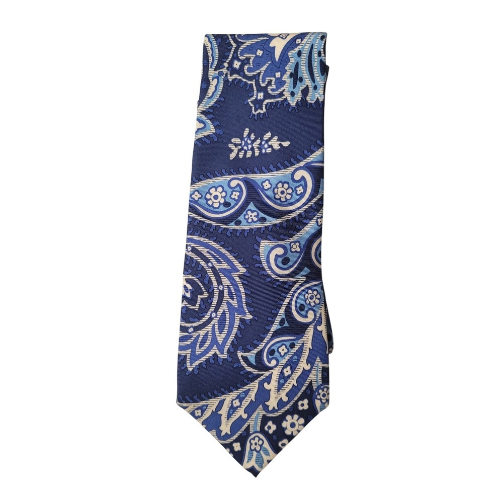 Banana Republic Mens BluePaisley Jaquar Necktie Business Formal Career 100% Silk